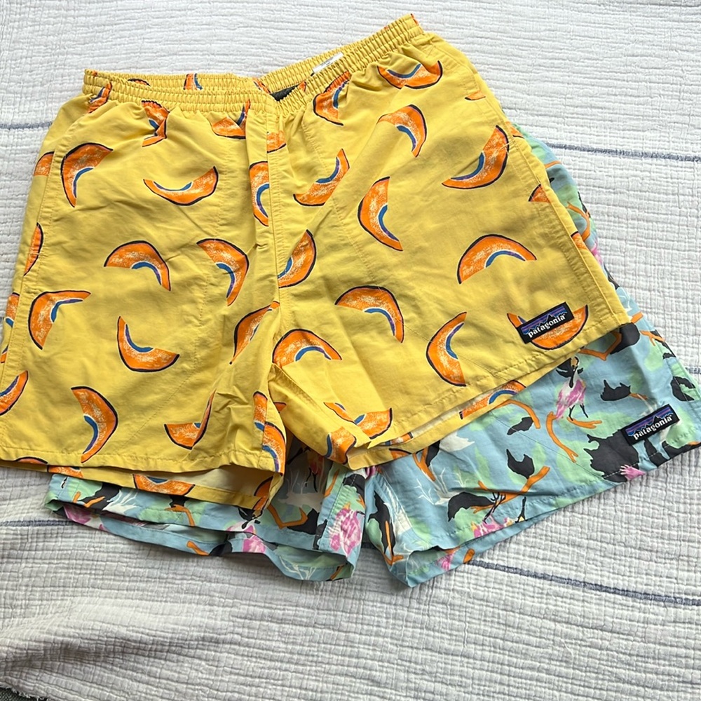 Patagonia baggies men size small. Two pairs